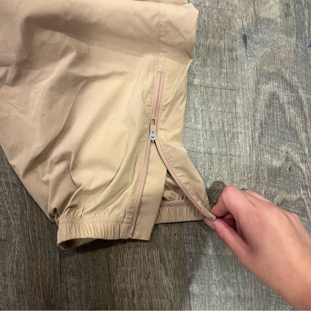 lululemon athletica Beige & Brown Track Joggers with Purple Drawcord - Picture 9 of 12